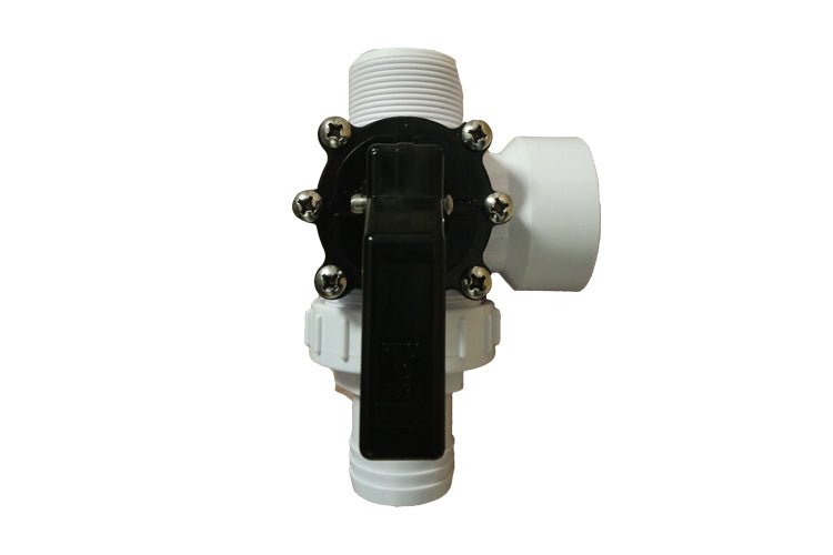 Valve 3 voies à anneau dévissable et sortie à droite - Piscines Soucy