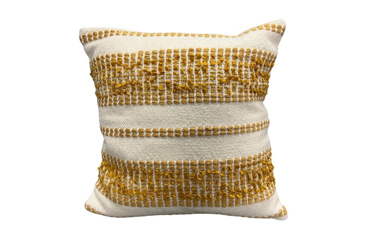 NOUVEAUTÉ 🔥 Coussin ligné jaune 18po x 18po - Collection Minéral - Piscines Soucy