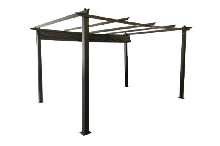 NOUVEAUTÉ - Pergola 10' X 12' en aluminium avec toile rétractable en polyester - Piscines Soucy