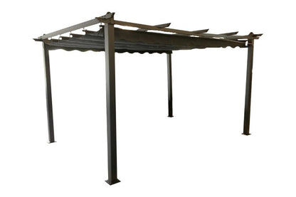 NOUVEAUTÉ - Pergola 10' X 12' en aluminium avec toile rétractable en polyester - Piscines Soucy